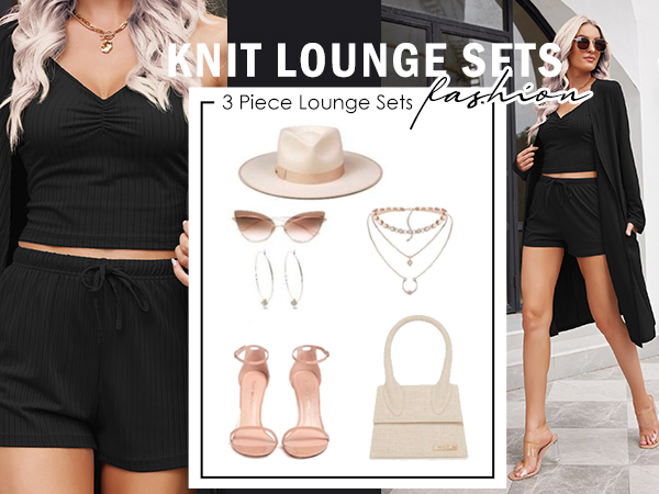 knit pajama set for summer lounge wear