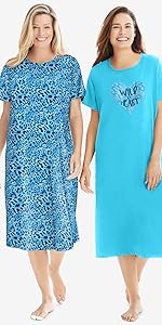 2-Pack Long Sleepshirts Nightgown