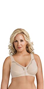 Exquisite Form 5100535 Fully Cotton Soft Cup Full-Coverage Bra, Wireless, Lace 