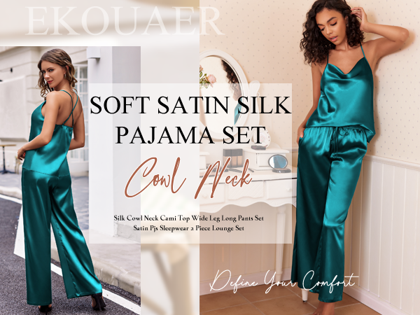 satin pajamas for women