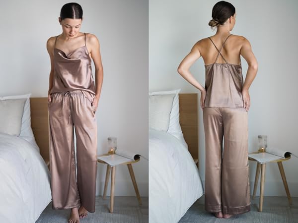 Ekouaer Satin Pajamas