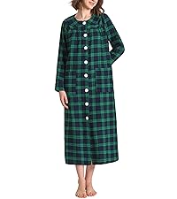 Women&amp;amp;amp;amp;amp;#39;s Cotton Flannel Button Up Robe Long Sleeves Housecoat