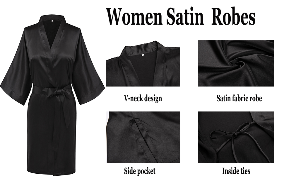 women satin robe 