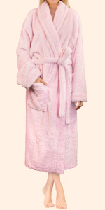 fluffy sherpa robe lightweight warm women gift