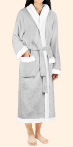 winter sherpa lining robe lined faux fur warm