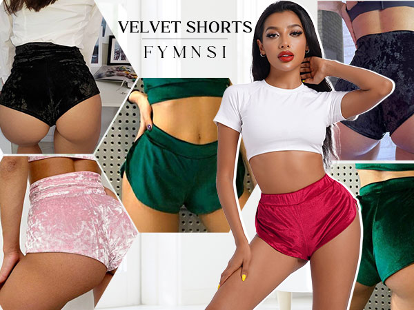 women velvet booty shorts womens pole shorts velour cheeky clothes sexy panties