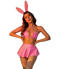 Rave Outfits Halloween Musical Festival Costume PU Leather Lingerie Bra Briefs Skirt Headband