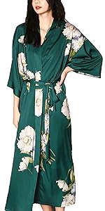 kimono robe dark green