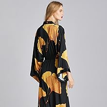 kimono robe ginkgo leaf