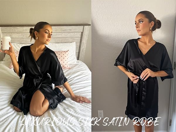 silk satin robe