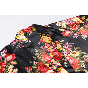 plus size short floral satin kimono robe for bridal shower party bathrobe bridesmaid lingerie robes