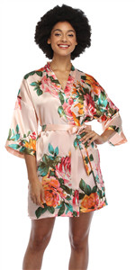 floral satin robes for women