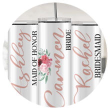 Personalized Bridesmaid Tumblers, Wedding Party Favors, Bridesmaid Gifts