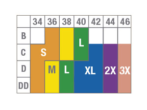 olga by warners bra size chart