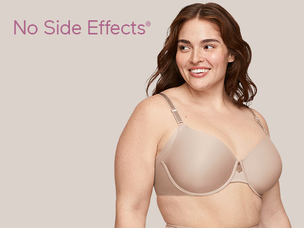 Olga by warners bras, no side effects bras, side smoothing bra, t-shirt bras