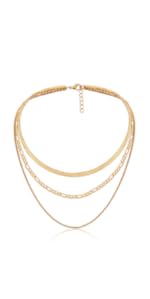 gold plated necklaces for women dainty layered chain choker necklace