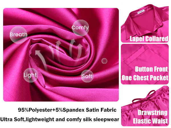 Two piece pajamas with short sleeve top and pj shorts set silky satin pajama set lounge tracksuit