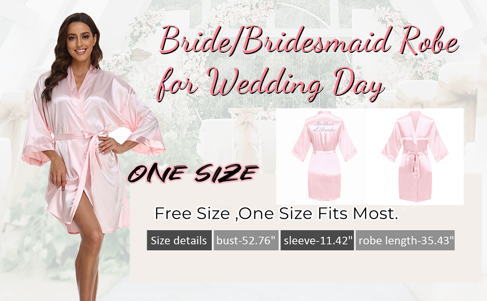 bride bridemaid robe for wedding day size and detail