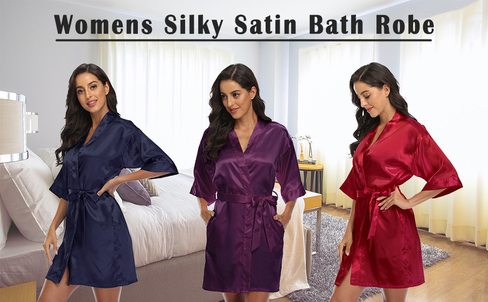 satin silk robe