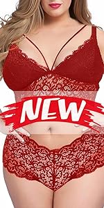 plus size 2 piece lingerie set