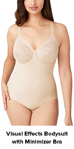 visual effects bodysuit with minimizer bra