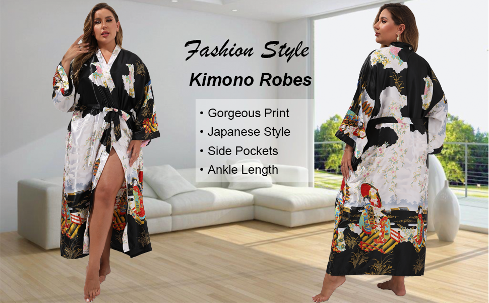 japanese robes long satin robes long silk robes long kimono robes for women long kimonos