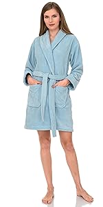 TowelSelections Womens Robe, Plush Fleece Short Spa Bathrobe