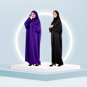 Elegant Purple Abaya, Black Dress Hijab Prayer Clothing Burqa Dubai Style