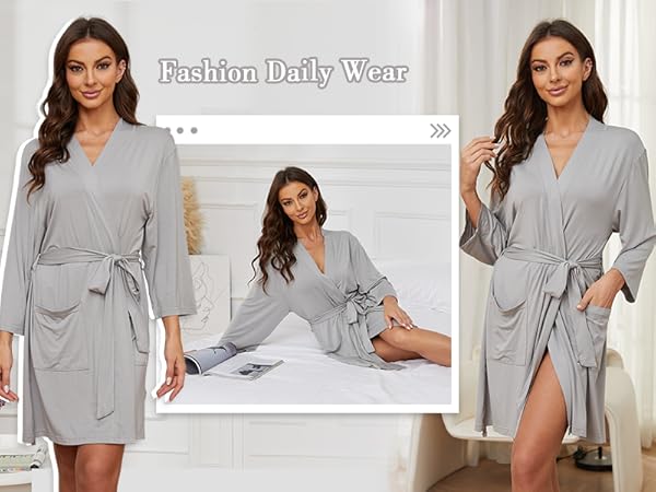 Womens Knee Length Bathrobes