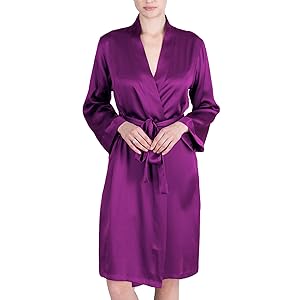 OSCAR ROSSA Women''s Luxury Silk Sleepwear 100% Silk Robe Kimono