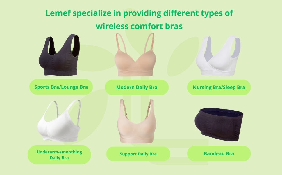 lemef different types of wireless comfort bras