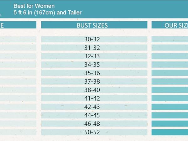 size chart women&#39;s 6ft