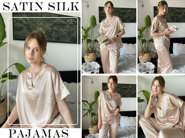 SATIN PJS SET FOR WOMEN