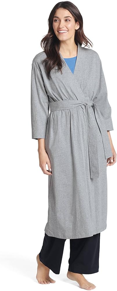 Jockey Women's Sleepwear Everyday Essentials 100% Cotton Long Robe