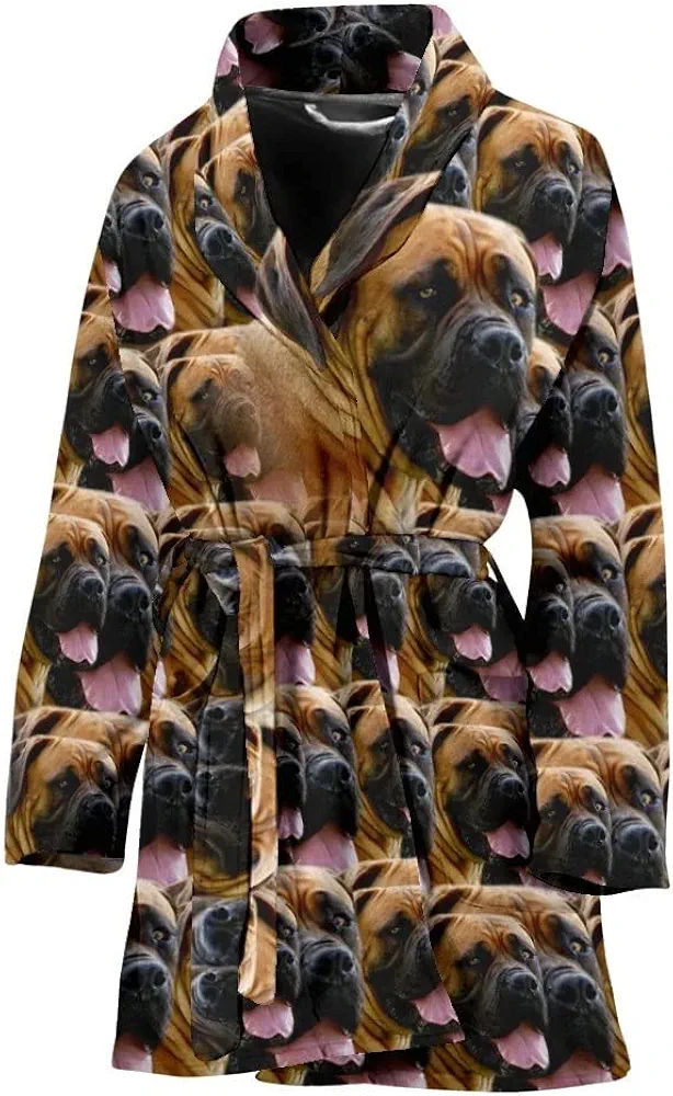 Amazing South African Boerboel Dog Patterns Print Women's Bath Robe Universal Fit Women's Bath Robe - Amazing South African Boerboel Dog Patterns Print Women's Bath Robe