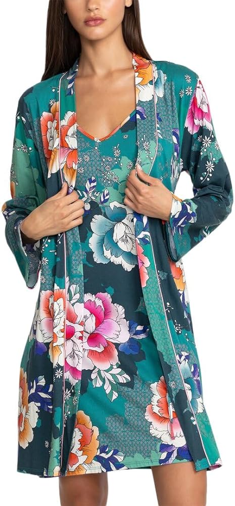 Johnny Was Women's Tura Floral Print Cotton Cotton Modal Sleep Robe