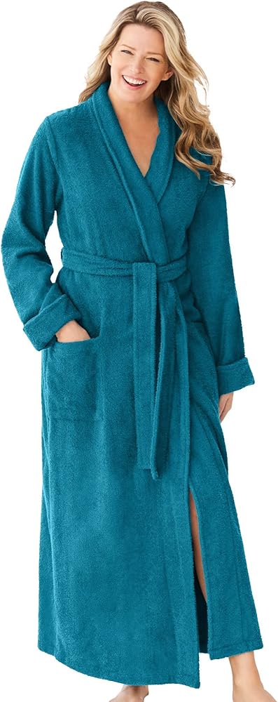 Dreams & Co. Women's Plus Size Long Terry Robe