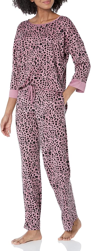 N Natori Women's Peached Knit 3q SLV Pj Set Cb: 26” / Inseam: 28”