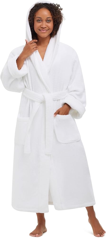 MONARCH Hooded Unisex Terry Bathrobe - 100% Lux Combed Cotton 16 oz. Loop Terry Robe, Five-Star Hotel Choice