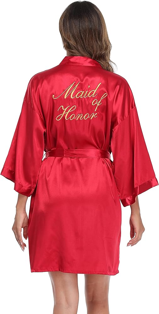 Women's Short Kimono Robe Soft Bride Bridesmaid Robes for Wedding Party Bridal Robes Getting Ready