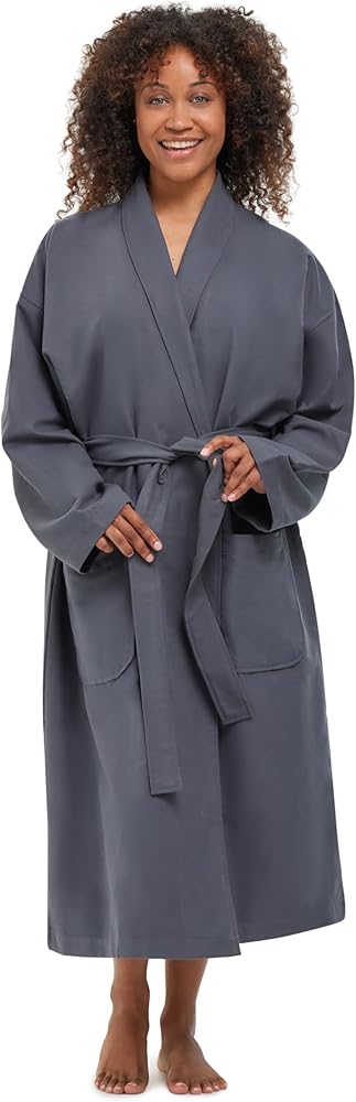 MONARCH Chamois Microfiber Shawl Hotel Robe - Lightweight Absorbent Soft Spa Bathrobe in Cypress