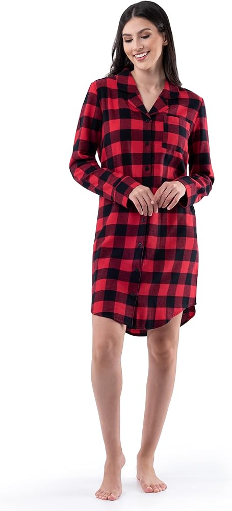 Fruit of the Loom Women's Flannel Sleep Shirt