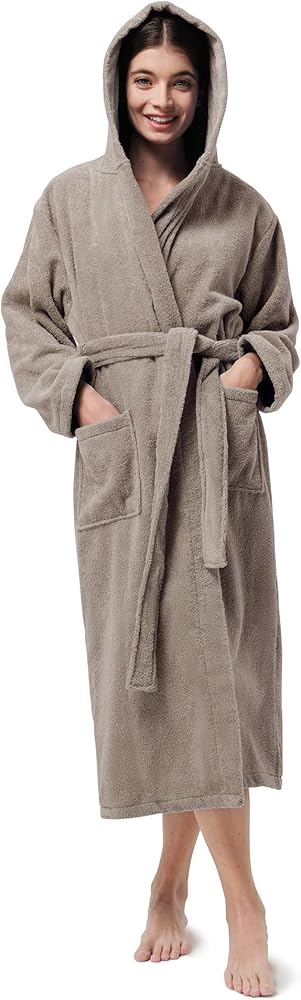 SIORO Womens Robes Soft Terry Colth Hooded Bathrobe Cotton Towel Bed Robe Spa Hotel Shower Bath Absorbent Fluffy Sleepwear