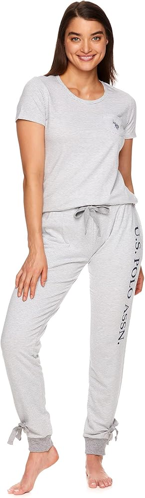 U.S. Polo Assn. Women?s Lounge and Pajama Set - Short-Sleeve Top and Jogger Pajamas for Women