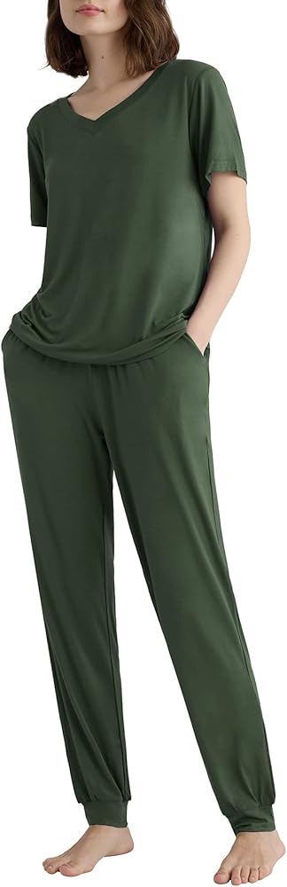 Latuza Women's Viscose Jogger Pants Lounge Pajamas Set