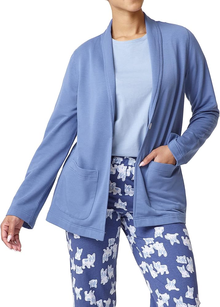 HUE womens Lounge Button Front Blazer RobeBathrobe