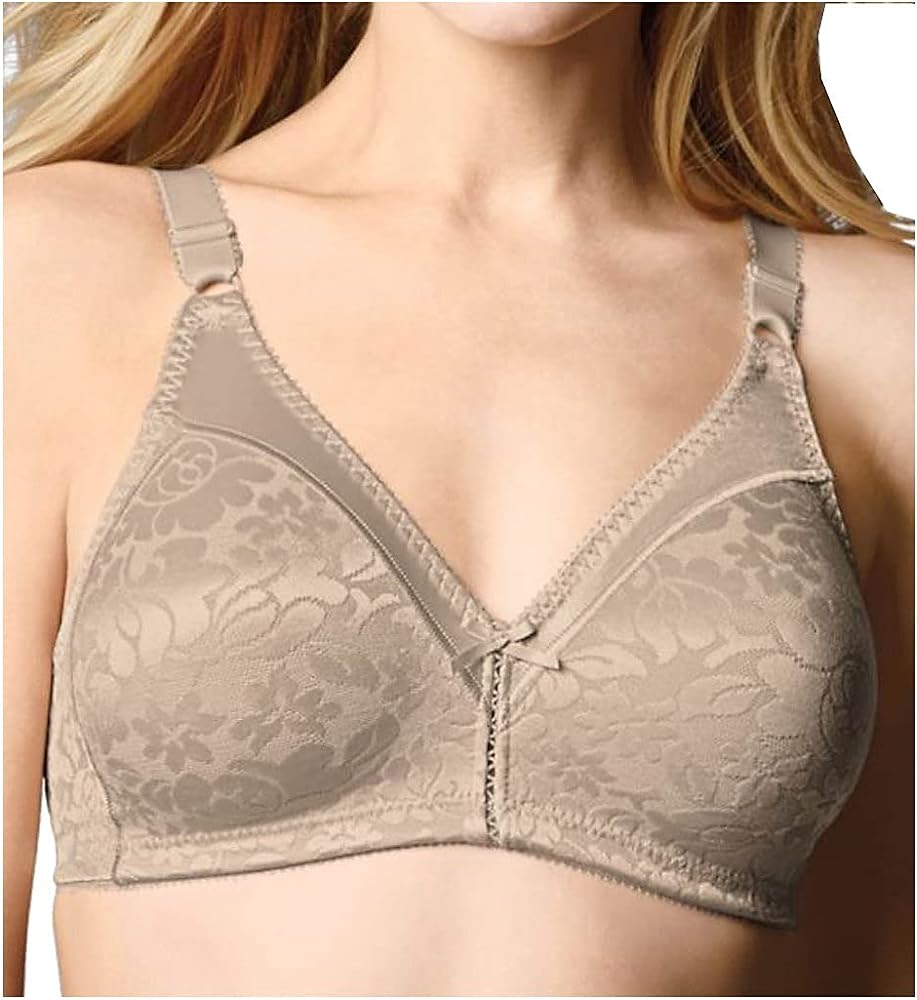 Bali Women's Double Support Wireless, Lace Bra with Stay-in-Place Straps, Full-Coverage