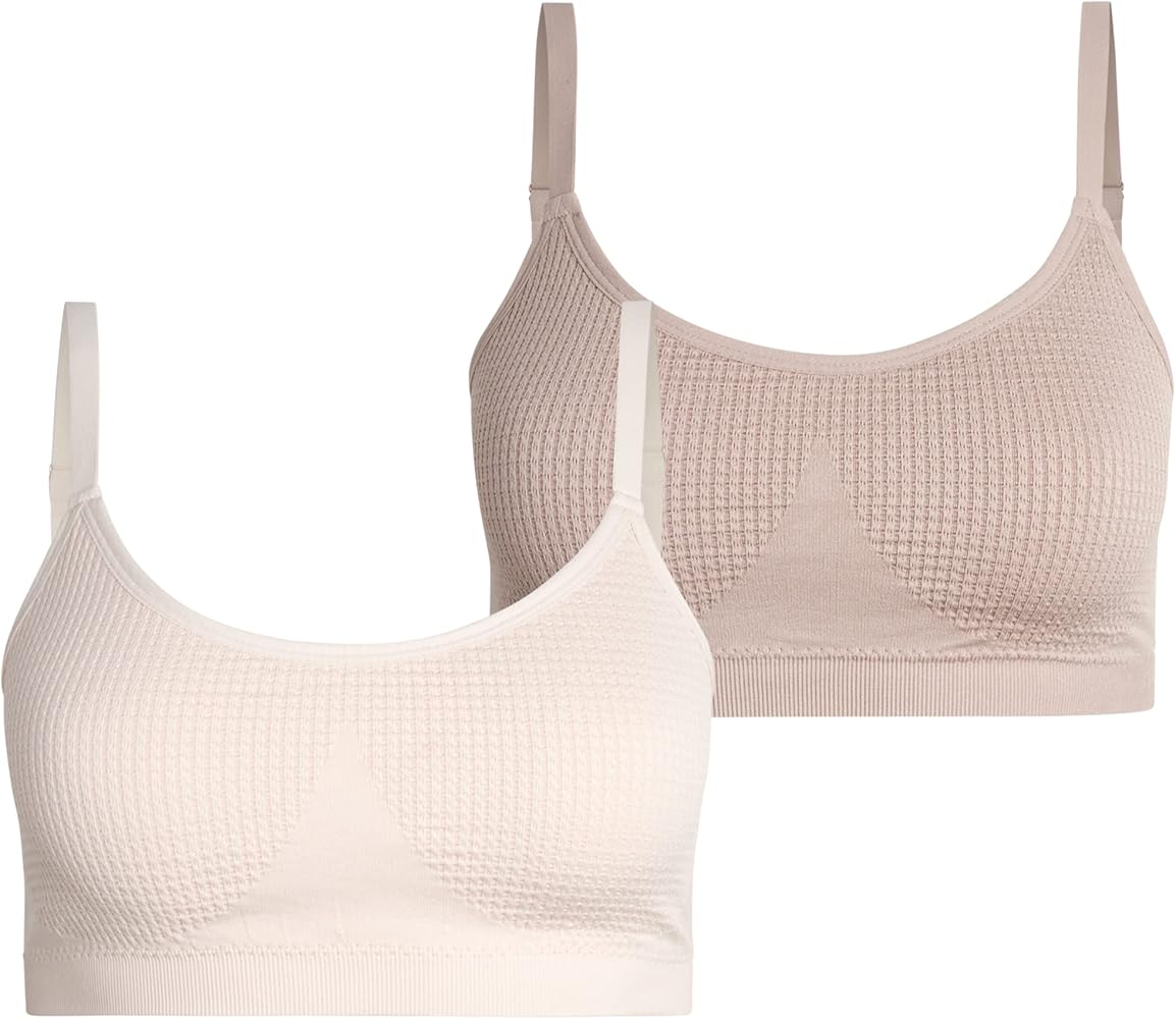 Anne Klein Women's Bra - 2 Pack Seamless Comfort Lounge Bralette, Removable Pads (XS-XL)