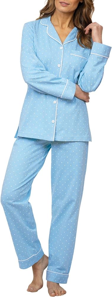 PajamaGram Pajama Set For Women - Pajamas Women Jersey Boyfriend, 100% Cotton