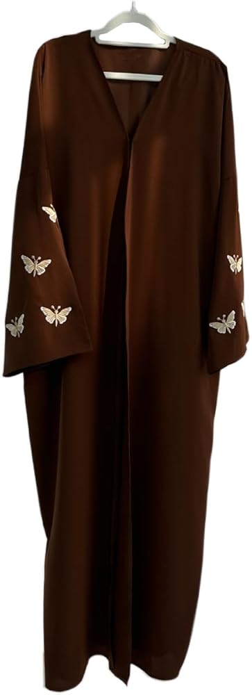 MedeShe Muslim Women Butterfly Embroidery Open Kimono Abayas Eid Long Robe